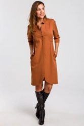 Sukienka marynarka elegancka żakietowa asymetryczna brązowa. Brązowe marynarki i żakiety Stylove, l, bez wzorów, z elastanu, biznesowe. Za 329.00 zł.