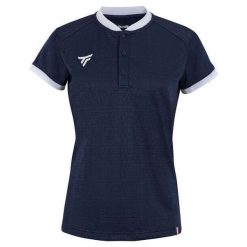Damska koszulka polo Tecnifibre Team Mesh. Niebieskie koszulki polo TECNIFIBRE, bez wzorów, z meshu, bez kołnierzyka, bez ramiączek. Za 219.99 zł.