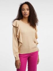 Orsay Sweter w kolorze beżowym rozmiar: M. Brązowe swetry Orsay, m, bez wzorów, bez ramiączek. Za 61.75 zł.