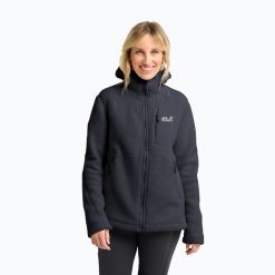 Bluza polarowa damska Jack Wolfskin Cradle Mountain Pile Full Zip. Szare bluzy Jack Wolfskin, bez wzorów, z polaru, bez kaptura. Za 509.99 zł.