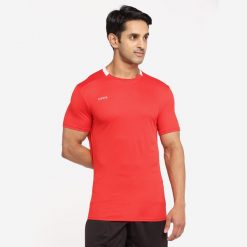 Koszulka do piłki nożnej Kipsta Essential Club. Białe bluzki KIPSTA, l, bez wzorów, z materiału, sportowe, bez kołnierzyka, bez ramiączek. W wyprzedaży za 24.99 zł.