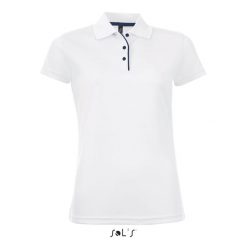 Damska koszulka polo Sol's Performer. Białe koszulki polo SOL'S, s, bez wzorów, bez kołnierzyka, bez ramiączek. Za 125.50 zł.