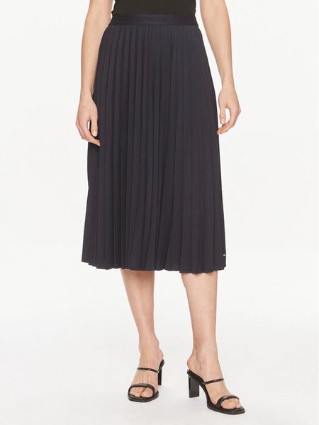 Tommy Hilfiger Spódnica plisowana Fluid WW0WW41793 Granatowy Regular Fit. Niebieskie spódnice TOMMY HILFIGER, bez wzorów, z syntetyku, midi. Za 289.99 zł.