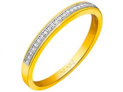Pierścionek z żółtego złota z diamentami - 0,04 ct - próba 375. Żółte pierścionki Apart, z diamentem, złote. Za 1,329.00 zł.