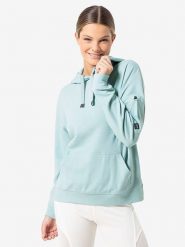 Super.natural Bluza "Favourite" w kolorze turkusowym rozmiar: M. Niebieskie bluzy sportowe super.natural, m, bez wzorów, z wełny, z kapturem. Za 339.99 zł.