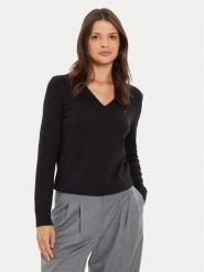 Tommy Hilfiger Sweter WW0WW40098 Czarny Regular Fit. Czarne swetry TOMMY HILFIGER, xs, bez wzorów, z syntetyku, bez ramiączek. Za 299.99 zł.