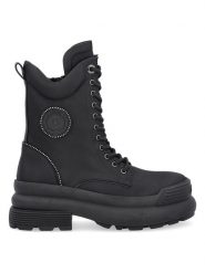 Liu Jo Botki w kolorze czarnym rozmiar: 37. Czarne botki Liu Jo, bez wzorów, z okrągłym noskiem, bez obcasa, bez zapięcia. Za 537.45 zł.