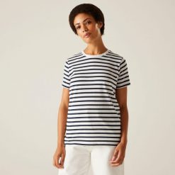 Koszulka turystyczna damska Bayletta. Białe bluzki Regatta, bez wzorów, z jersey, sportowe, bez kołnierzyka, bez ramiączek. Za 138.00 zł.