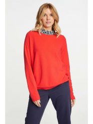 Rich & Royal Sweter w kolorze czerwonym rozmiar: M. Czerwone swetry Rich & Royal, m, bez wzorów, ze splotem, bez ramiączek. Za 206.91 zł.