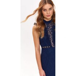 SUKIENKA DAMSKA Z KORONKĄ. Sukienki TOP SECRET, na imprezę, na jesień, bez wzorów, z koronki, eleganckie, bez kołnierzyka, bez ramiączek, mini. W wyprzedaży za 99.99 zł.