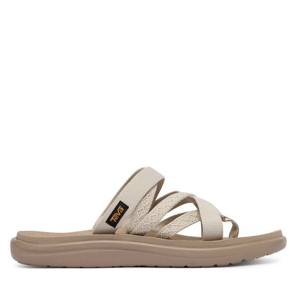 Sandały Teva. Brązowe sandały Teva, bez wzorów, bez obcasa, na płaskiej podeszwie, bez zapięcia. Za 209.99 zł.