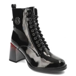 Czarne Botki Filippo Eleganckie Obuwie Damskie Na Obcasie. Czarne botki Filippo, bez wzorów, z lakierowanej skóry, bez obcasa, na obcasie, bez zapięcia. Za 269.00 zł.
