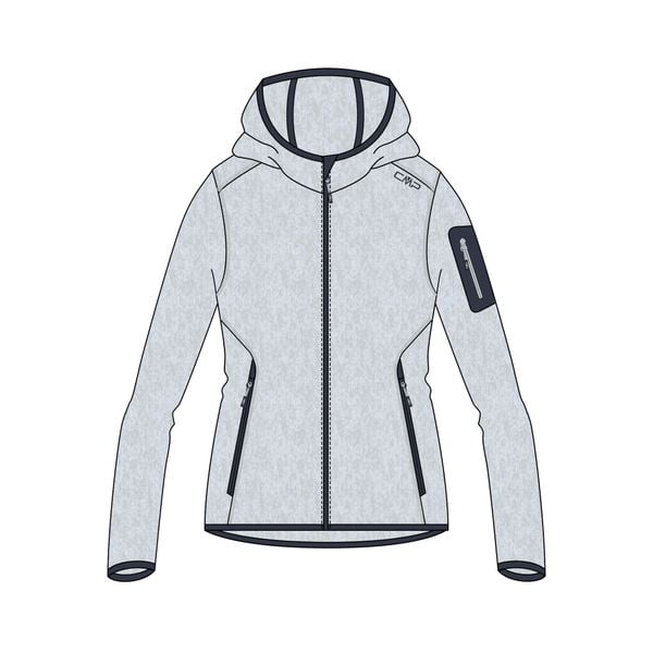 Bluza Damska Polarowa CMP 3H19826 CIEPŁA 280G Szara. Niebieskie bluzy CMP, na zimę, l, bez wzorów, z materiału, z kapturem. Za 174.99 zł.