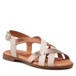 Sandały Pikolinos. Brązowe sandały Pikolinos, bez wzorów, bez obcasa, na płaskiej podeszwie, bez zapięcia. Za 299.99 zł.