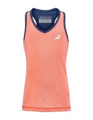 Koszulka dziewczęca Babolat PLAY TANK TOP fluo strike/estate blue 128. Brązowe szorty BABOLAT, bez wzorów, z materiału. Za 70.99 zł.