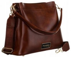 Shopperka brązowa Peterson PTN H3655. Brązowe shopper Peterson, bez wzorów, ze skóry ekologicznej, bez dodatków. Za 91.19 zł.
