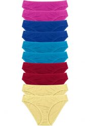 Figi (10 par). Czerwone figi bonprix, bez wzorów. Za 82.99 zł.