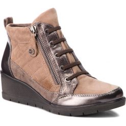 Botki TAMARIS - 1-25224-21 Taupe Comb 344. Brązowe botki Tamaris, bez wzorów, z materiału, bez obcasa, na obcasie, bez zapięcia. W wyprzedaży za 219.00 zł.