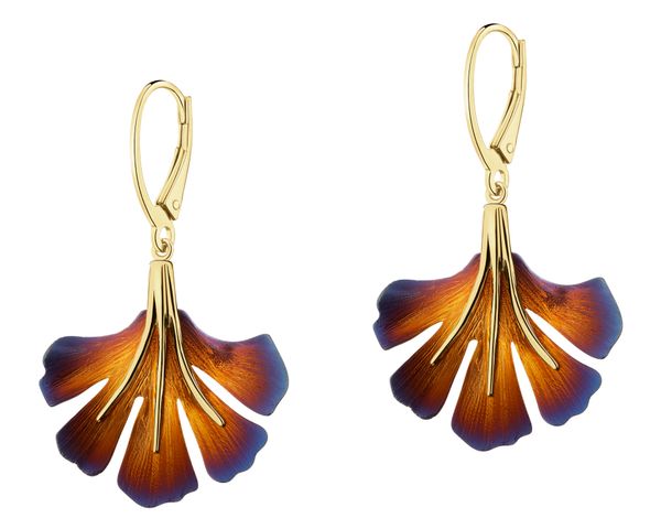 Kolczyki ze srebra i tytanu - liście. Kolczyki Apart, pozłacane. Za 479.00 zł.