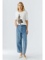 Oui Koszulka w kolorze białym rozmiar: 42. Białe bluzki Oui, bez wzorów, z bawełny, bez kołnierzyka, bez ramiączek. Za 162.49 zł.