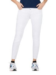 Timezone Dżinsy - Slim fit - w kolorze białym rozmiar: W33. Białe jeansy Timezone, z aplikacjami. Za 101.23 zł.
