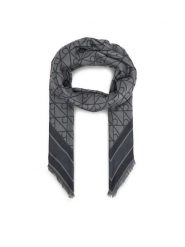 Calvin Klein Chusta Emblem Aop Jacquard Square Scarf LV04F8080G Czarny. Czarne rękawiczki Calvin Klein, bez wzorów. Za 289.99 zł.