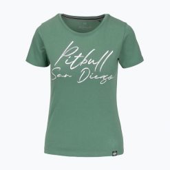 Koszulka damska Pitbull SD. Zielone koszulki sportowe PITBULL, bez wzorów, bez ramiączek. Za 79.99 zł.