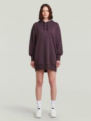 G-Star Sukienka dresowa w kolorze fioletowym rozmiar: XL. Różowe sukienki G-Star, xl, bez wzorów, z dresówki, retro, bez kołnierzyka, bez ramiączek, mini. Za 325.03 zł.