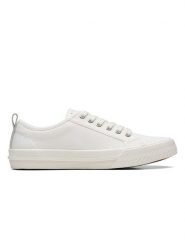 Clarks Sneakersy w kolorze białym rozmiar: 41,5. Białe trampki Clarks, bez wzorów, z materiału, bez zapięcia. Za 147.65 zł.