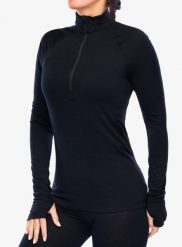 Bluza termoaktywna damska Houdini Desoli Light Half Zip. Czarne bluzy Houdini, l, bez wzorów, z materiału, bez kaptura. Za 499.75 zł.