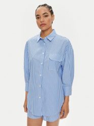 ViCOLO Koszula TB2750 Niebieski Oversize. Niebieskie koszule ViCOLO, m, bez wzorów, z bawełny, bez kołnierzyka, bez ramiączek. Za 209.99 zł.