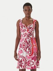 Morgan Sukienka letnia 261-RANNIE Różowy Regular Fit. Czerwone sukienki Morgan, na lato, bez wzorów, z syntetyku, bez kołnierzyka, bez ramiączek. Za 279.99 zł.