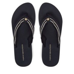 Japonki Tommy Hilfiger. Niebieskie klapki TOMMY HILFIGER, bez wzorów, bez obcasa. Za 159.99 zł.