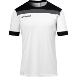 Polo Uhlsport Offense 23. Białe koszulki polo Uhlsport, bez wzorów, z materiału, bez kołnierzyka, bez ramiączek. Za 125.50 zł.