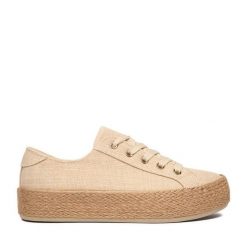Espadryle JENNY. Brązowe espadryle Jenny, bez wzorów, bez obcasa, bez zapięcia. Za 99.99 zł.
