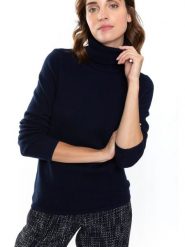 Perfect Cashmere Kaszmirowy golf "Willow" w kolorze granatowym rozmiar: S. Niebieskie golfy Perfect Cashmere, s, bez wzorów, z kaszmiru, bez ramiączek. Za 518.42 zł.