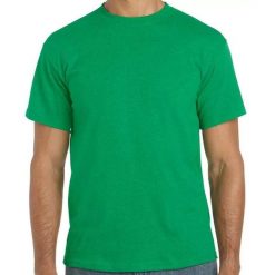 Wrzosowa Koszulka Bawełniana Dla Dorosłych Unisex. Zielone bluzki GILDAN, xl, bez wzorów, z bawełny, sportowe, bez kołnierzyka, bez ramiączek. Za 52.99 zł.