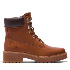 Botki Timberland. Brązowe botki Timberland, bez wzorów, bez obcasa, na płaskiej podeszwie, bez zapięcia. Za 799.99 zł.