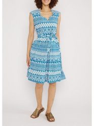 Blutsgeschwister Sukienka "Mykonos Wedding Daymyth of mykonos" w kolorze niebiesko-białym rozmiar: M. Niebieskie sukienki Blutsgeschwister, na imprezę, m, bez wzorów, z bawełny, klasyczne, bez kołnierzyka, bez ramiączek, midi. Za 205.93 zł.