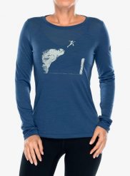 Bluza damska Super.natural Jumping Jacky LS. Niebieskie bluzy super.natural, m, bez wzorów, z materiału, bez kaptura. Za 257.39 zł.