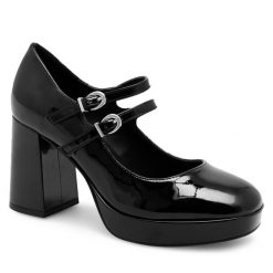 Półbuty Jenny Fairy. Czarne czółenka Jenny Fairy, bez wzorów, bez obcasa, na obcasie, bez zapięcia. Za 149.99 zł.