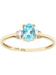 Revoni Złoty pierścionek z topazem rozmiar: 58. Żółte pierścionki Revoni, z topazem, złote. Za 761.99 zł.