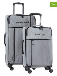 Travel World Torby podróżne (2 szt.) w kolorze srebrnym rozmiar: onesize. Szare torby podróżne Travel World, bez wzorów, z materiału. Za 317.45 zł.