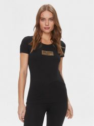 Guess T-Shirt W4RI33 J1314 Czarny Slim Fit. Czarne t-shirty Guess, s, z aplikacjami, z bawełny, bez kołnierzyka, bez ramiączek. Za 129.99 zł.