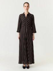 YAS Sukienka w kolorze brązowo-czarnym rozmiar: XL. Brązowe sukienki YAS, na co dzień, xl, bez wzorów, z wiskozy, bez kołnierzyka, bez ramiączek, maxi, proste. Za 164.95 zł.
