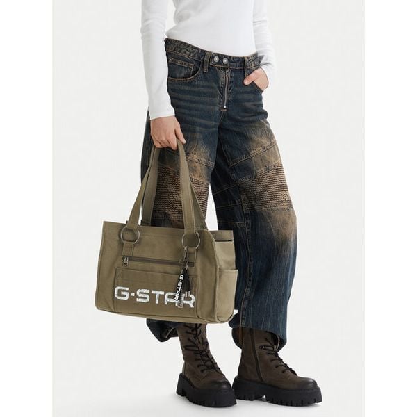 Torebka G-Star. Brązowe shopper G-Star, bez wzorów, retro, bez dodatków. Za 199.99 zł.