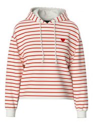 Pieces Bluza "Chilli" w kolorze kremowo-czerwonym rozmiar: L. Brązowe bluzy Pieces, l, bez wzorów, z kapturem. Za 114.44 zł.
