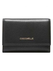 COCCINELLE Skórzany portfel w kolorze czarnym - 12 x 9 x 3 cm rozmiar: onesize. Czarne portfele Coccinelle, bez wzorów, z materiału. Za 357.63 zł.