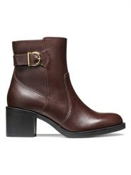 Geox Skórzane botki "Serilda" w kolorze brązowym rozmiar: 39. Brązowe botki Geox, bez wzorów, bez obcasa, bez zapięcia. Za 384.95 zł.