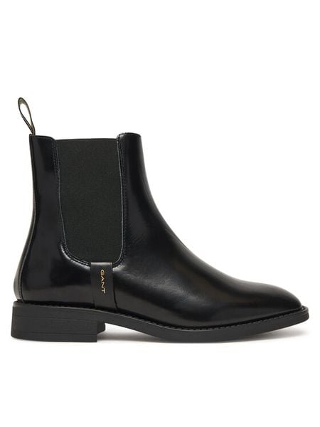Gant Sztyblety 31551126 Czarny. Czarne botki GANT, bez wzorów, ze skóry, bez obcasa, na płaskiej podeszwie, bez zapięcia. Za 769.99 zł.